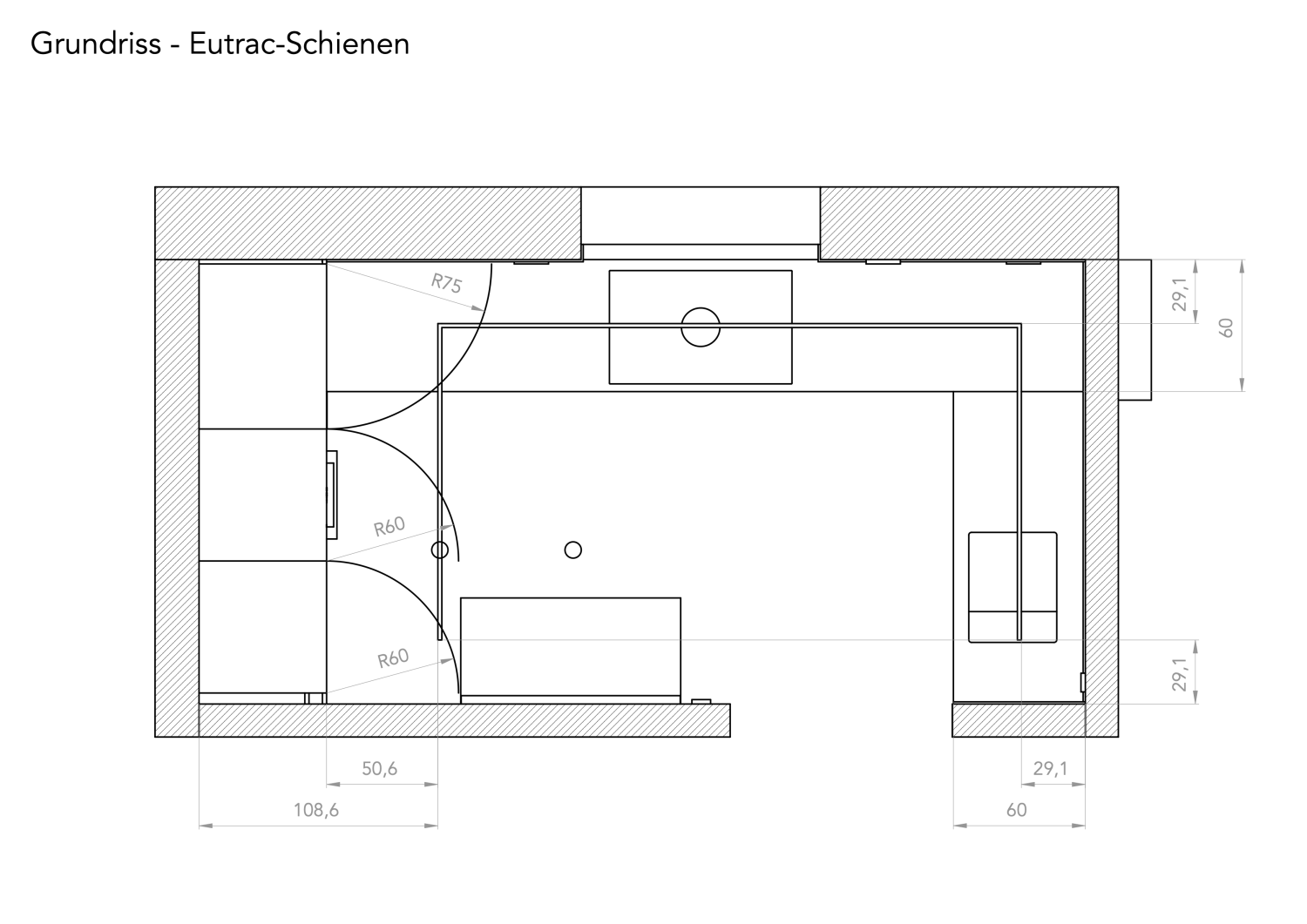 Grundriss - Eutrac-Schienen