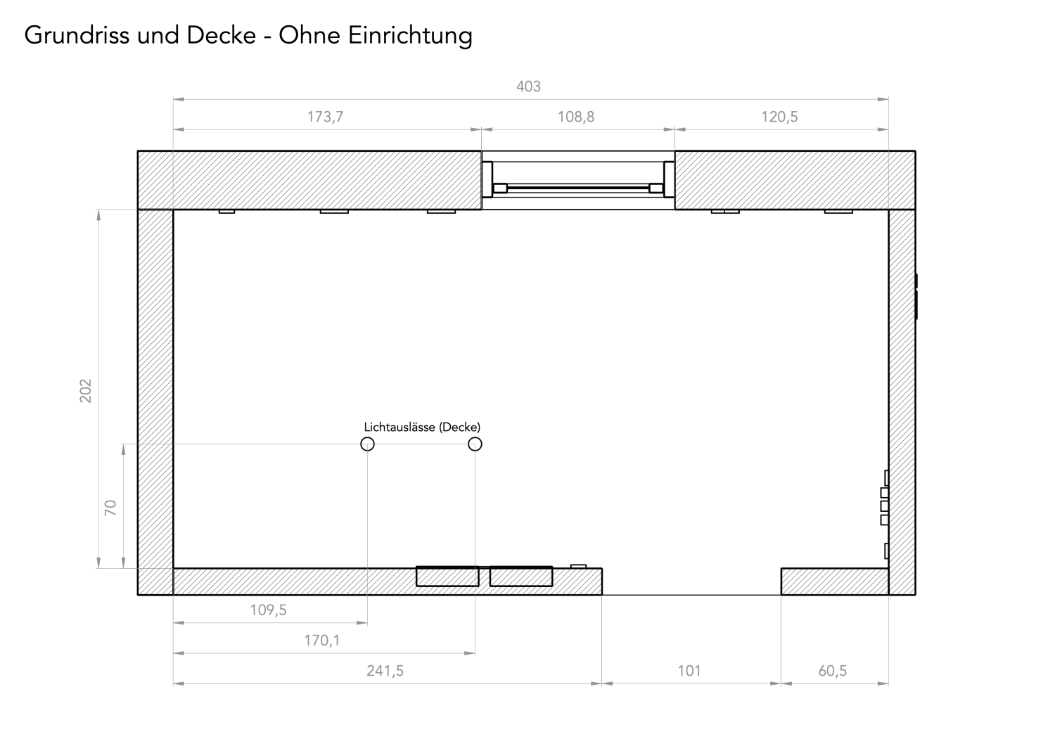 Grundriss und Decke - Ohne Einrichtung