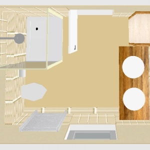 Badzimmereinrichtung mit Küchenmöbeln