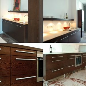 Küche in Wenge und Steinzeug