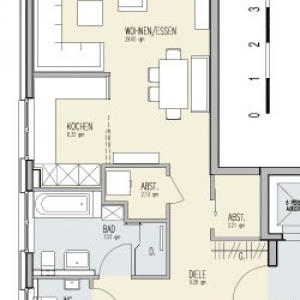 Grundriss modifziert (Nische für Hochschränke)