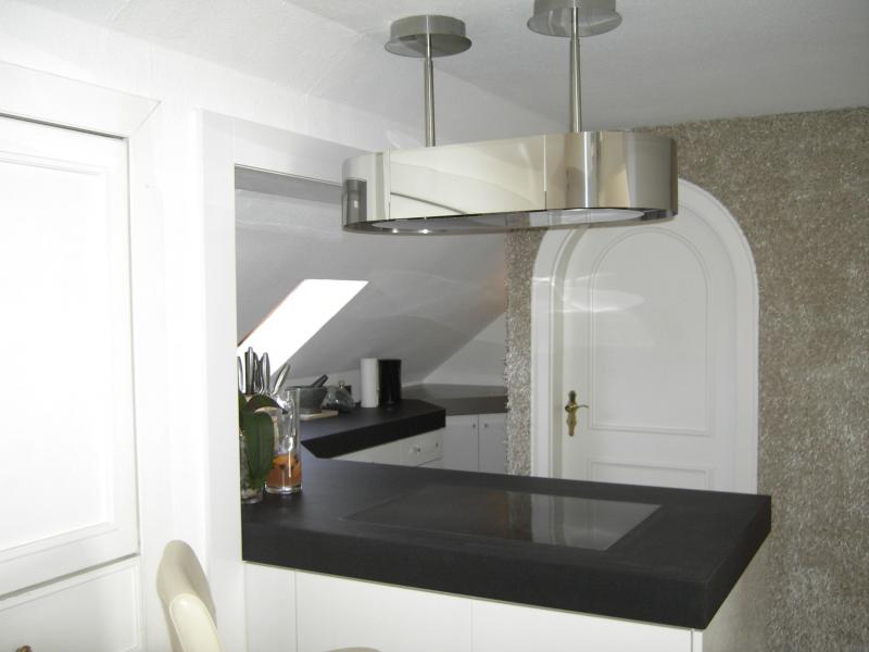 Blick von "Aussen" auf Insel und Designhaube (Umluft) von Best