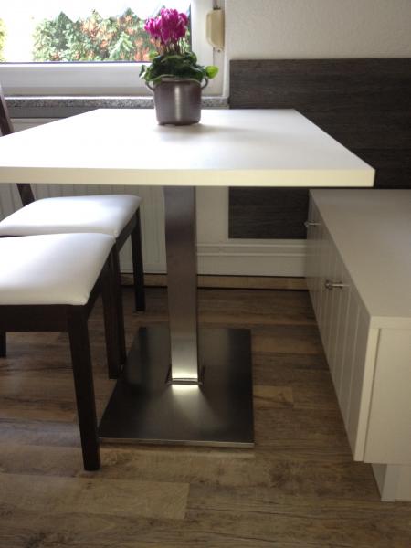 Tischfuß Edelstahl (für max. bis Tischplattengöße 80x 120 cm)