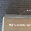 MDF Front mit Dickkante und lackierter Front auf MDF Trägermaterial