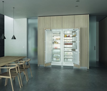 Die neue Vario Kühlgeräte Serie 200 umfasst einen Kühlschrank, eine Kühl-/ Gefrierkombination und einen Gefrierschrank. Die einzelnen Geräte der Serie zeichnen sich durch ein dezentes, zeitloses Design. Foto: Gaggenau